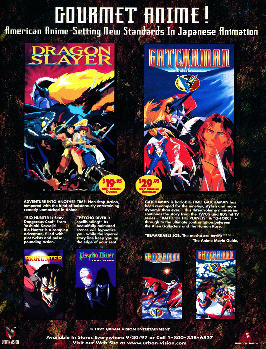Urban-Vision-Dragon-Slayer-Gatchaman-American-anime-psycho-driver-VHS