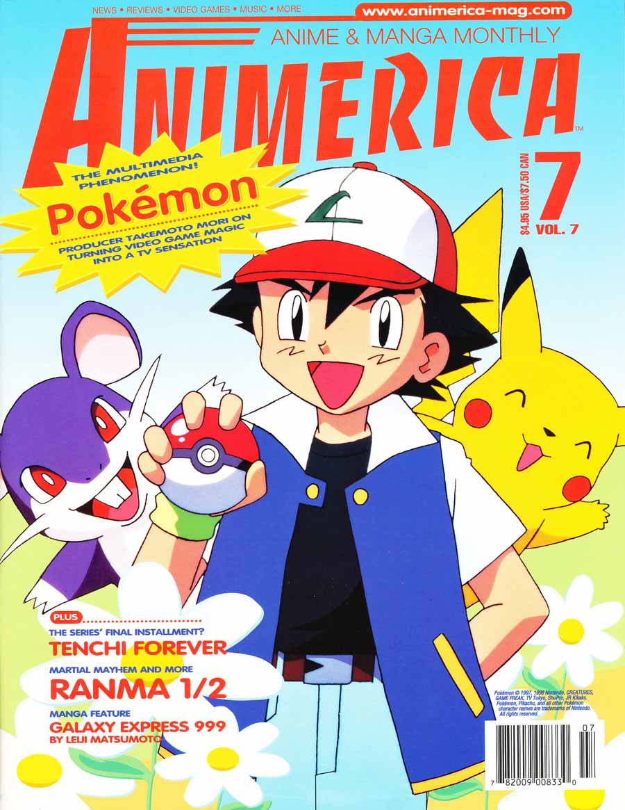 1st Pokemon Cover -Pikachu and Ash Ketchum – Animerica July 1999 - Anime  Nostalgia Bomb